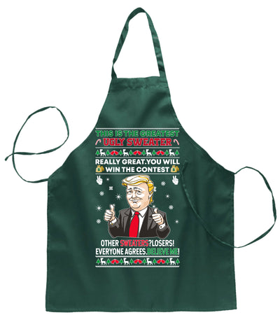 Ugly Ugly Christmas Trump This is The Greatest Ugly Sweater Christmas Ugly Christmas Sweater Ugly Christmas Butcher Graphic Apron for Kitchen BBQ Grilling Cooking