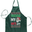 Ugly Ugly Christmas Where My Hos at Santa Christmas Ugly Christmas Sweater Ugly Christmas Butcher Graphic Apron for Kitchen BBQ Grilling Cooking