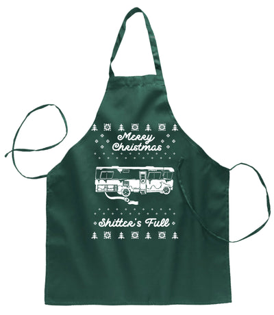 Ugly Ugly Christmas Merry Christmas Shitter's Full Ugly Christmas Sweater Ugly Christmas Butcher Graphic Apron for Kitchen BBQ Grilling Cooking