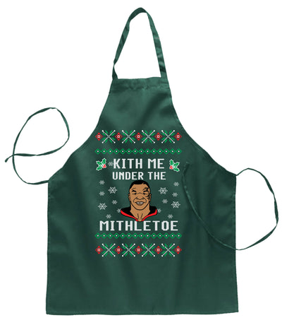 Ugly Ugly Christmas Kith me Under The Mithletoe Ugly Christmas Sweater Ugly Christmas Butcher Graphic Apron for Kitchen BBQ Grilling Cooking