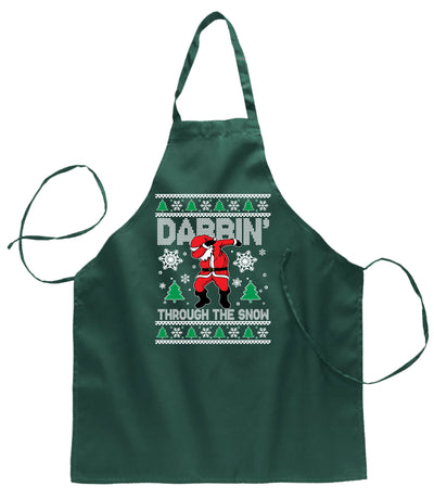 Ugly Ugly Christmas Darbin Through The Snow Ugly Christmas Sweater Ugly Christmas Butcher Graphic Apron for Kitchen BBQ Grilling Cooking