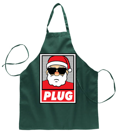 Ugly Ugly Christmas Santa Plug Ugly Christmas Sweater Ugly Christmas Butcher Graphic Apron for Kitchen BBQ Grilling Cooking