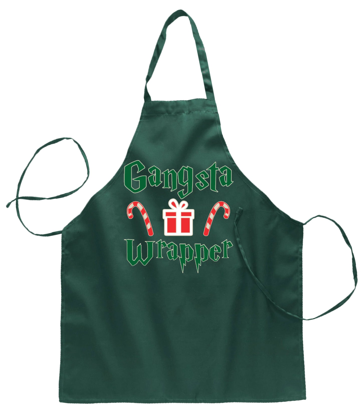 Ugly Ugly Christmas Gangsta Wrapper Ugly Christmas Sweater Ugly Christmas Butcher Graphic Apron for Kitchen BBQ Grilling Cooking