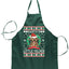 Ugly Ugly Christmas Santa's Little Yelper  Ugly Christmas Sweater Ugly Christmas Butcher Graphic Apron for Kitchen BBQ Grilling Cooking