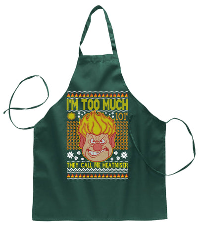 Ugly Ugly Christmas They Call Me Heatmeiser I'm Too Much  Ugly Christmas Sweater Ugly Christmas Butcher Graphic Apron for Kitchen BBQ Grilling Cooking