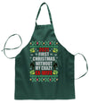 First Christmas Without My Crazy Ex-Wife  Ugly Christmas Sweater Ugly Christmas Butcher Graphic Apron for Kitchen BBQ Grilling Cooking
