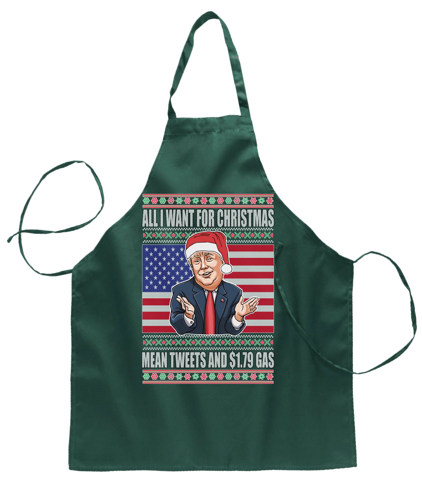 Ugly Ugly Christmas Mean Tweets and $1.79 Gas  Ugly Christmas Sweater Ugly Christmas Butcher Graphic Apron for Kitchen BBQ Grilling Cooking