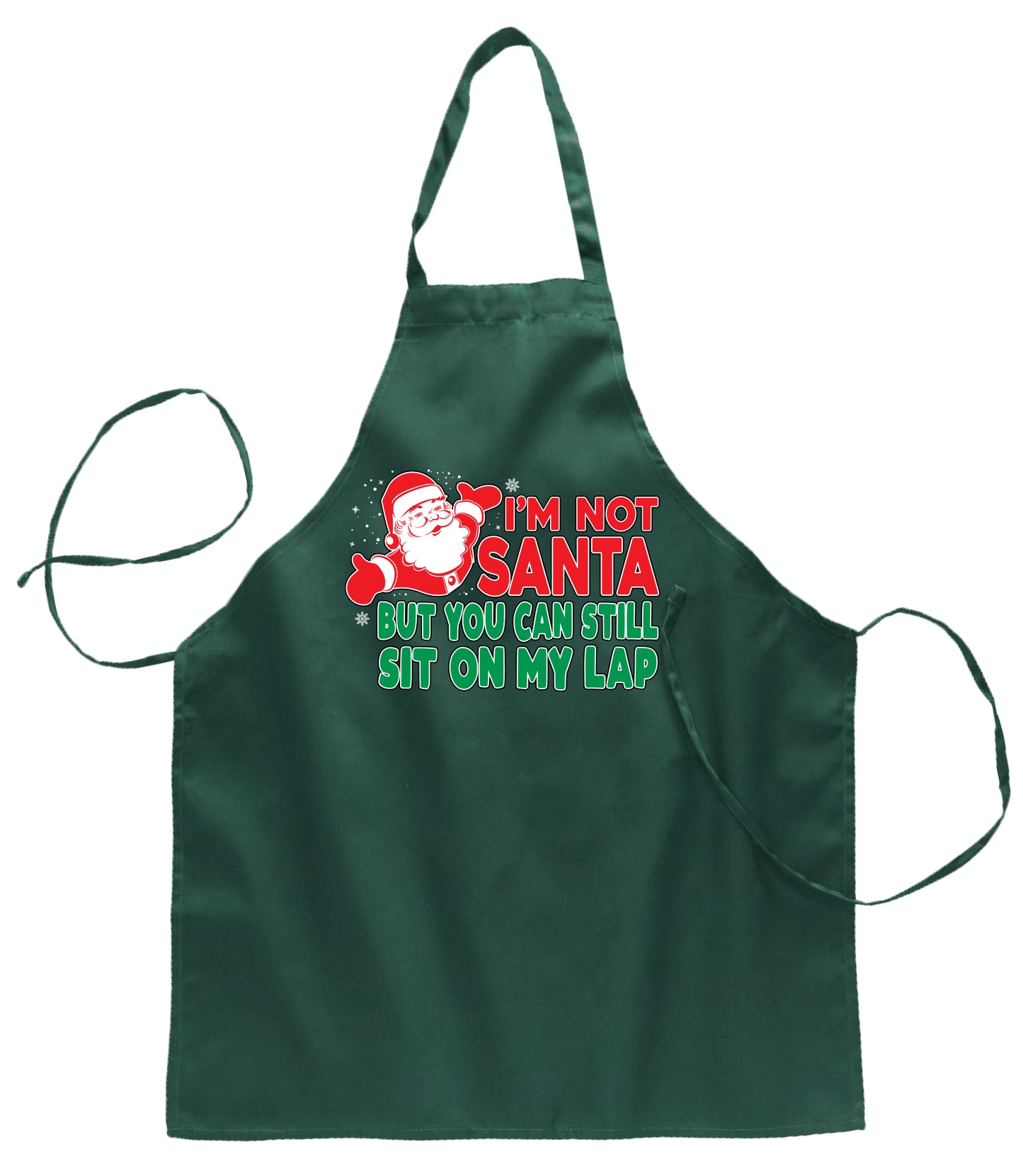 I'm Not Santa But You Can Still Sit On My Lap  Ugly Christmas Sweater Ugly Christmas Butcher Graphic Apron for Kitchen BBQ Grilling Cooking