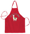 FA la la la Llama Xmas Ilama Ugly Christmas Sweater Ugly Christmas Butcher Graphic Apron for Kitchen BBQ Grilling Cooking