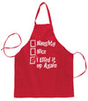 Ugly Ugly Christmas Naughty Nice I Elfed It Up Again  Ugly Christmas Sweater Ugly Christmas Butcher Graphic Apron for Kitchen BBQ Grilling Cooking