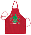 Christmas Trex Tree Rex Christmas Ugly Christmas Sweater Ugly Christmas Butcher Graphic Apron for Kitchen BBQ Grilling Cooking