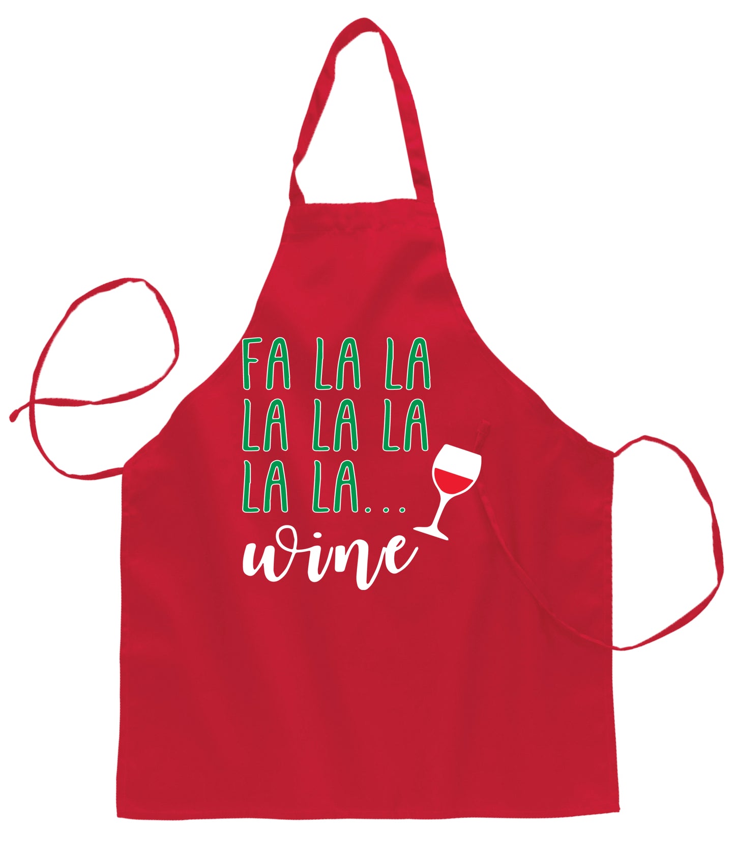 FA La La La Wine Xmas Spirit Christmas Ugly Christmas Sweater Ugly Christmas Butcher Graphic Apron for Kitchen BBQ Grilling Cooking