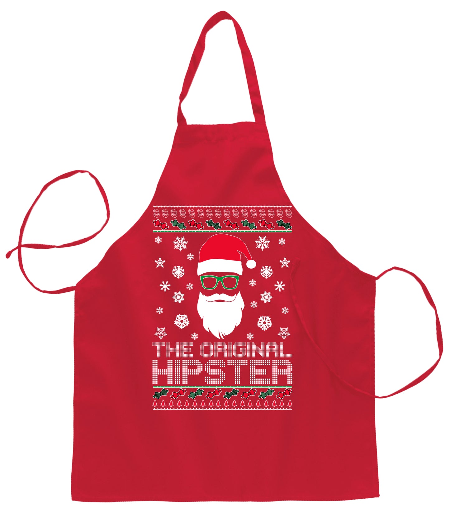 The Original Hipster Ugly Christmas Sweater Ugly Christmas Butcher Graphic Apron for Kitchen BBQ Grilling Cooking