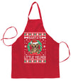 Ugly Ugly Christmas Santa's Little Yelper  Ugly Christmas Sweater Ugly Christmas Butcher Graphic Apron for Kitchen BBQ Grilling Cooking